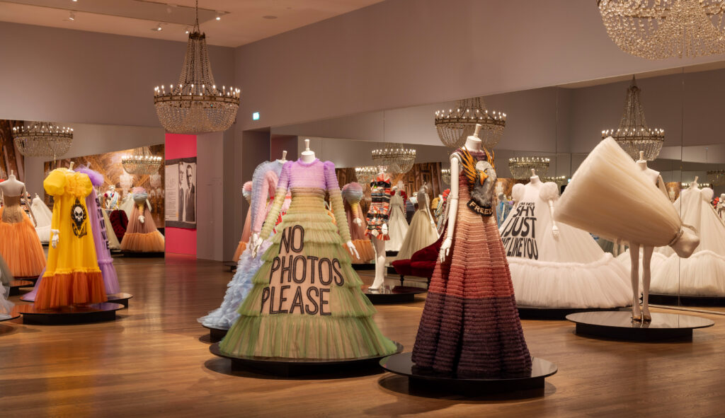 Installation view, Viktor&Rolf. Fashion Statements, Kunsthalle München, Munich, Germany, 2024, photographed by Michael Nauman, Tiefenpixel Photographics. Exhibition organized by the Kunsthalle München.