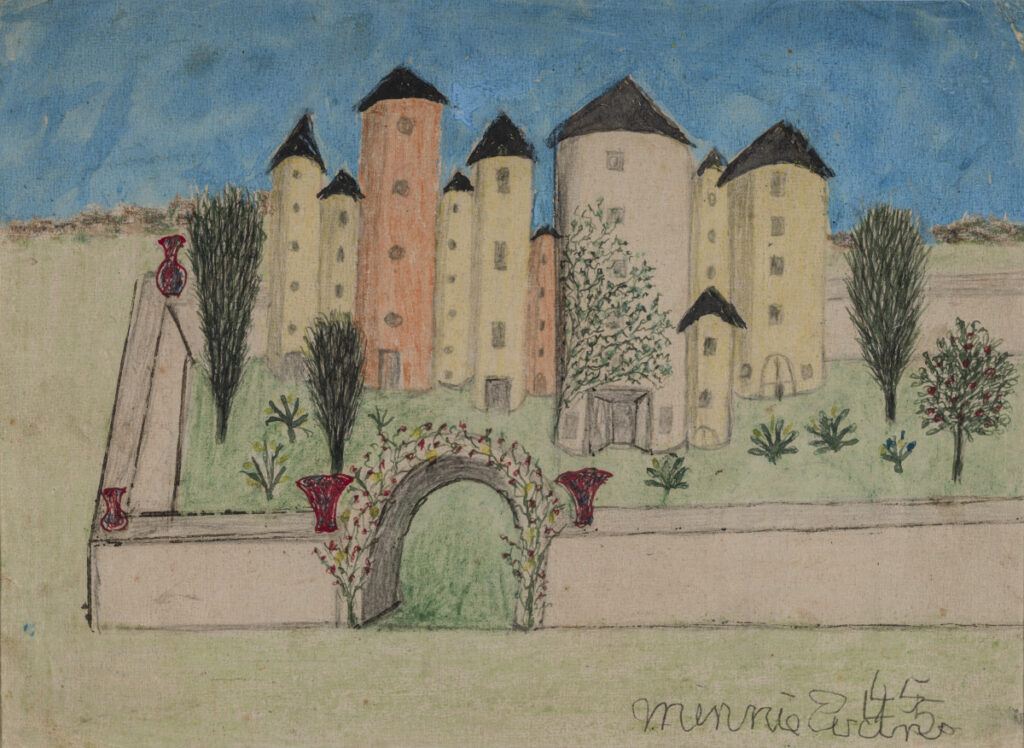 Minnie Evans, A Castle, 1945
