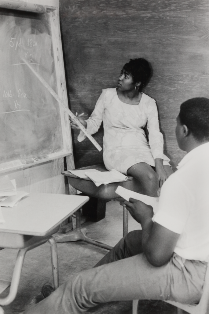 Doris Derby, Adult education program, mathematics class, Tufts-Delta Health Clinic, Mound Bayou, Mississippi, 1968